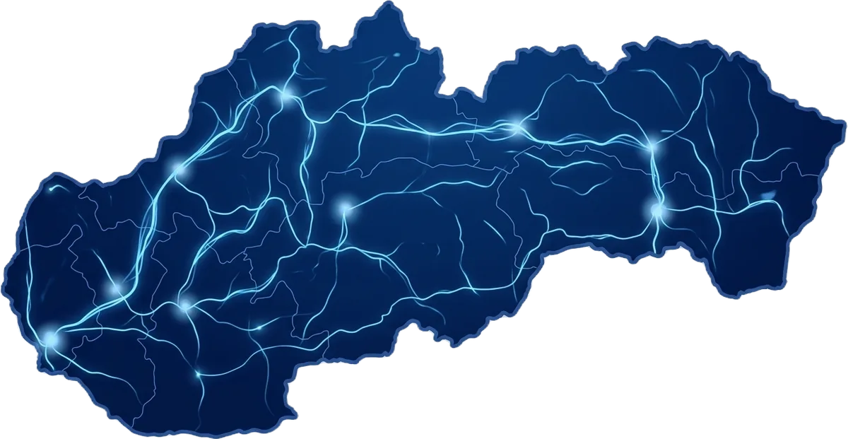 Mapa Slovenska s optickou sieťou